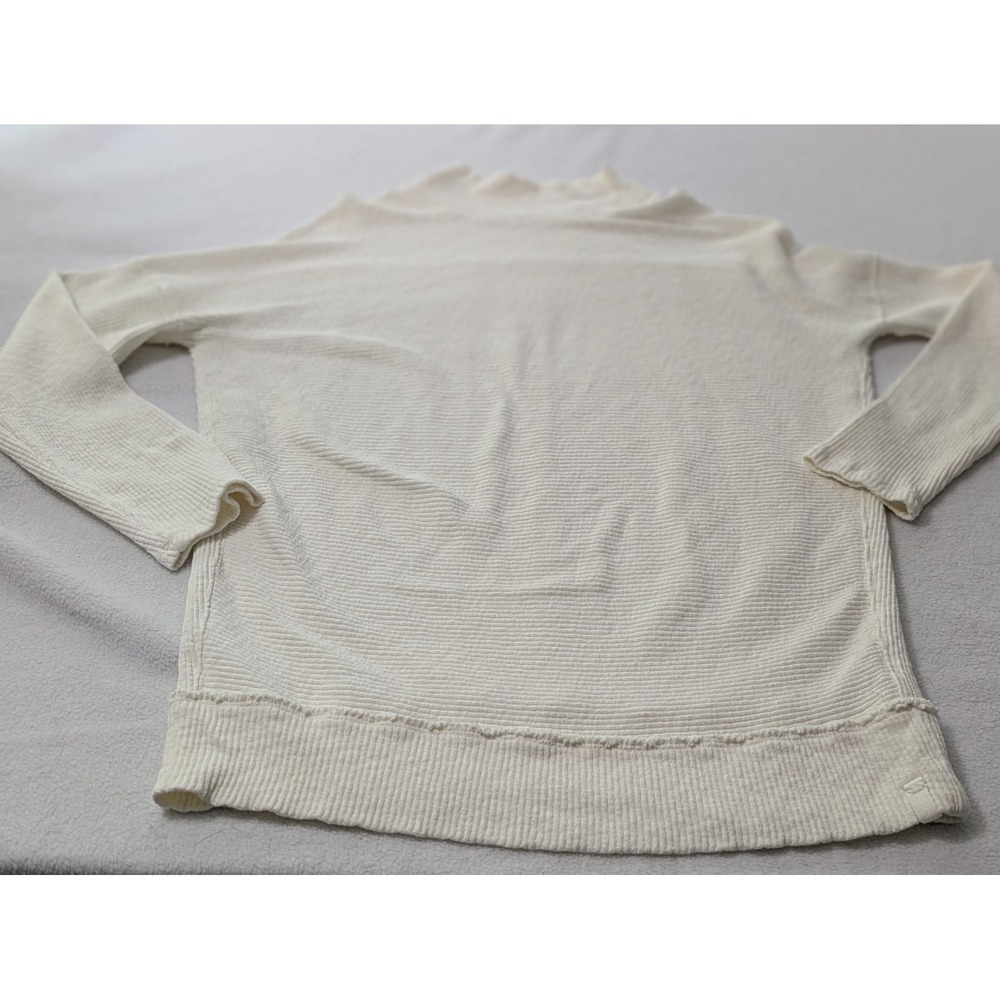WE THE FREE People XS Casey Tunic Top Ribbed Mock Neck Long‎ Sleeve White Cream